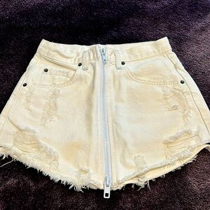 Carmar white mini Jean skirt